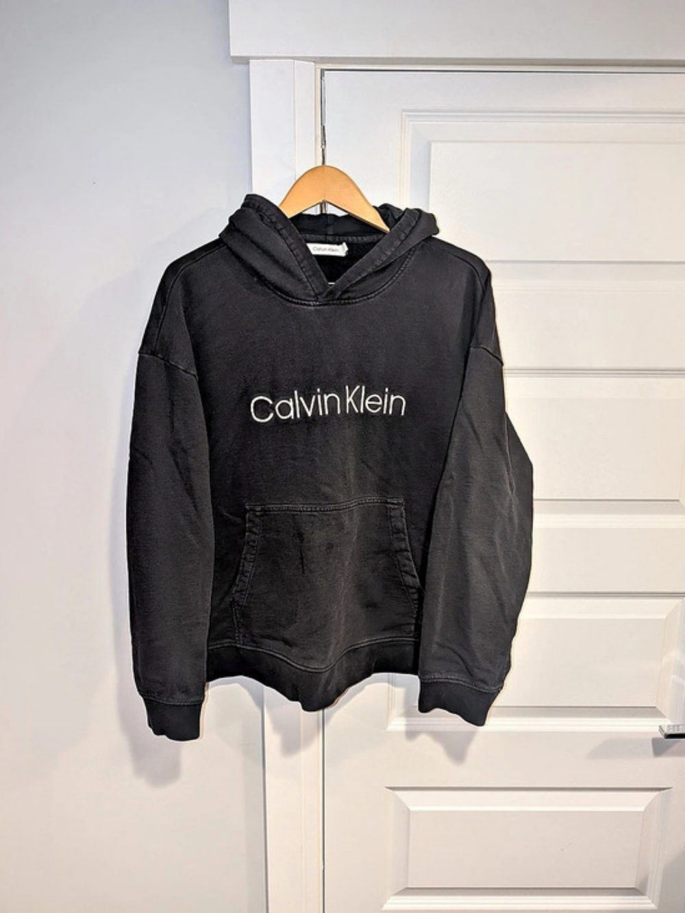 Calvin Klein Monogram Logo Fleece Hoodie Black